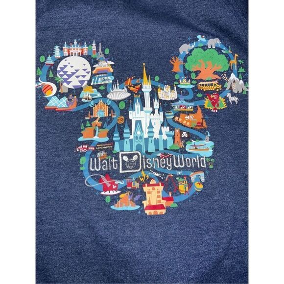Disneyland Mickey Navy Hoodie with Sleeve Detail & Embroidered Back Size - Picture 4 of 6